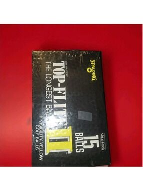 15 New 1991 Vtg. Spalding Top-Flite II Hi-Vis Yellow Golf Balls Low Trajectory